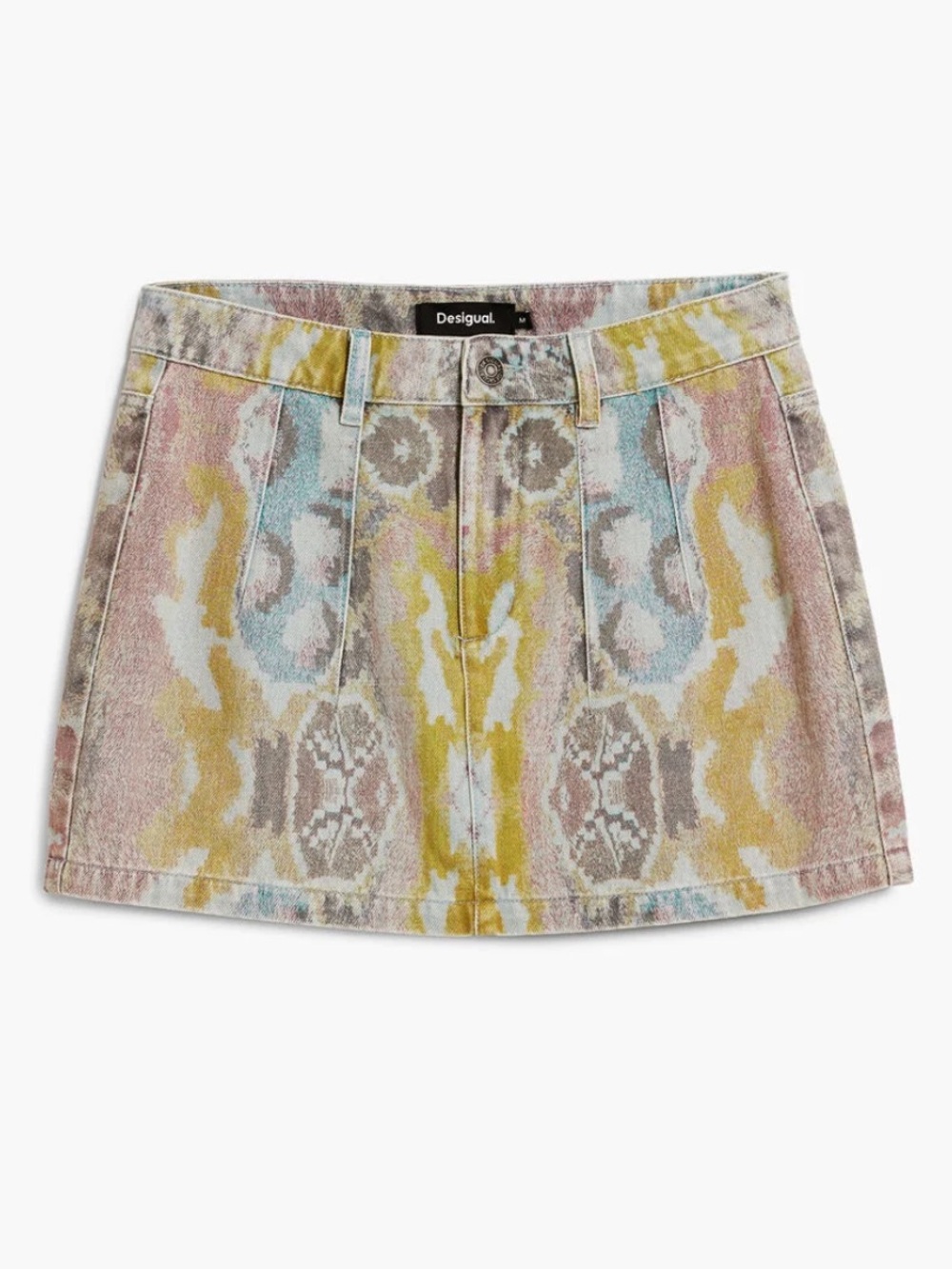 Desigual Pastel Tie-Dye Mini Skirt in Pink, Yellow & Blue
